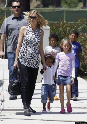 Heidi Klum and kids at Coldwater Park